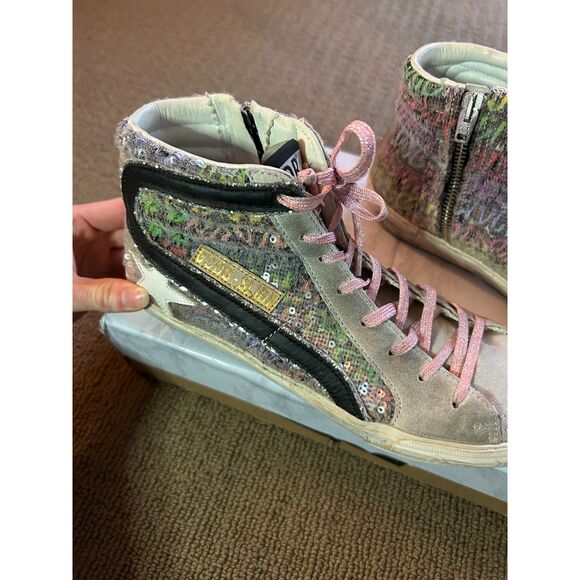 Golden Goose Slide Sneaker Multicolor All Over Sequins G34WS595.A1406 Sz 38 - Picture 7 of 14